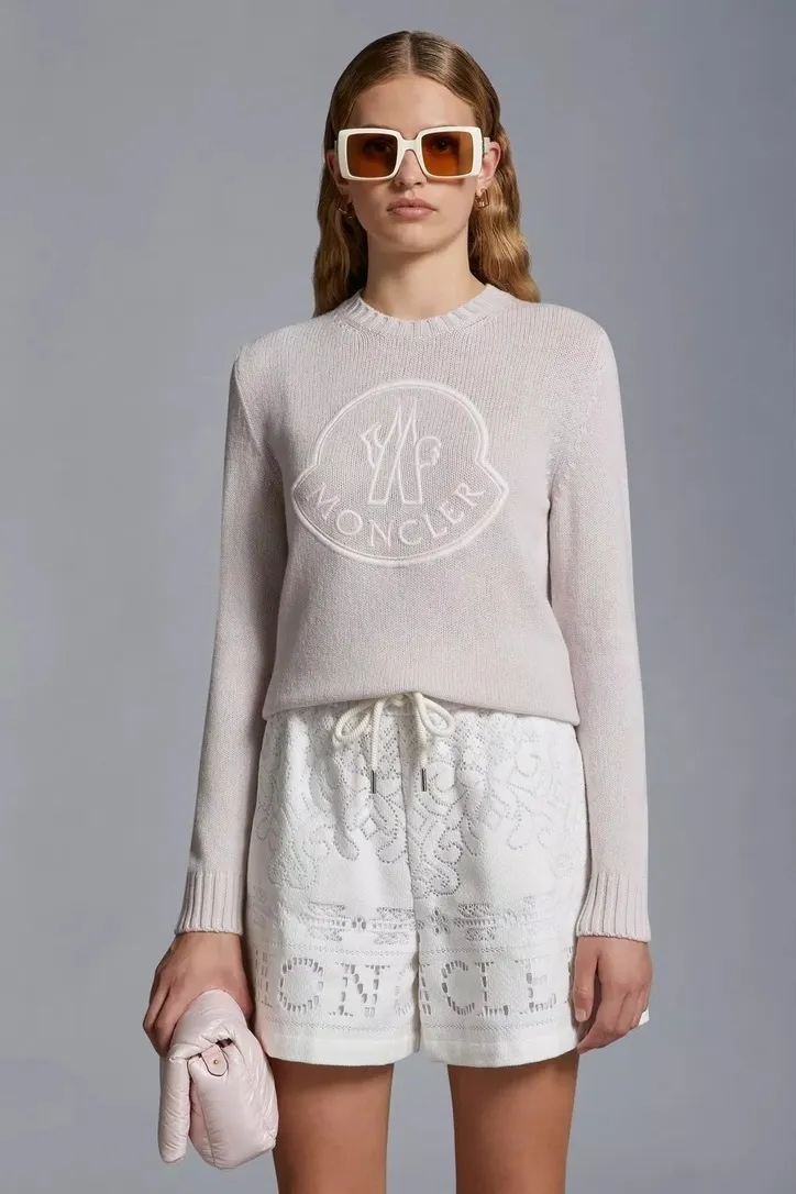 MONCLER  |Embroidered Logo Cashmere & Wool Sweater