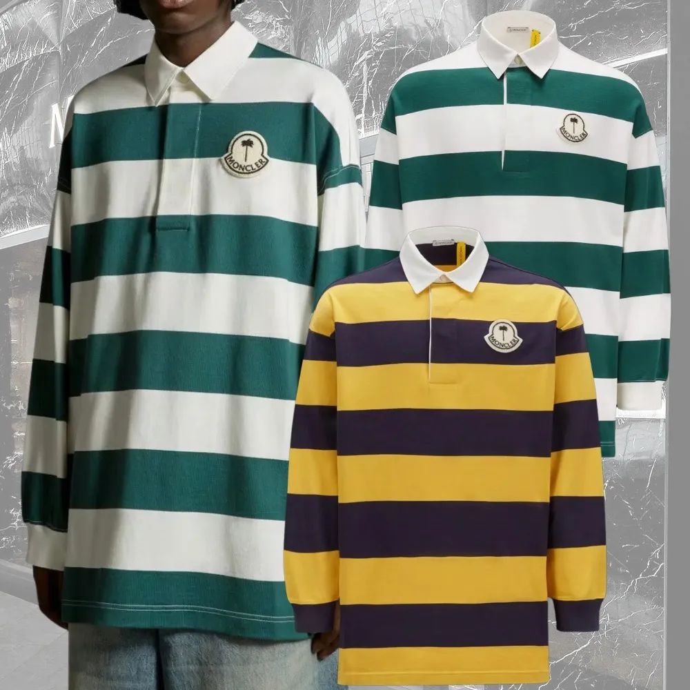 MONCLER  |Striped Long Sleeve Polo Shirt