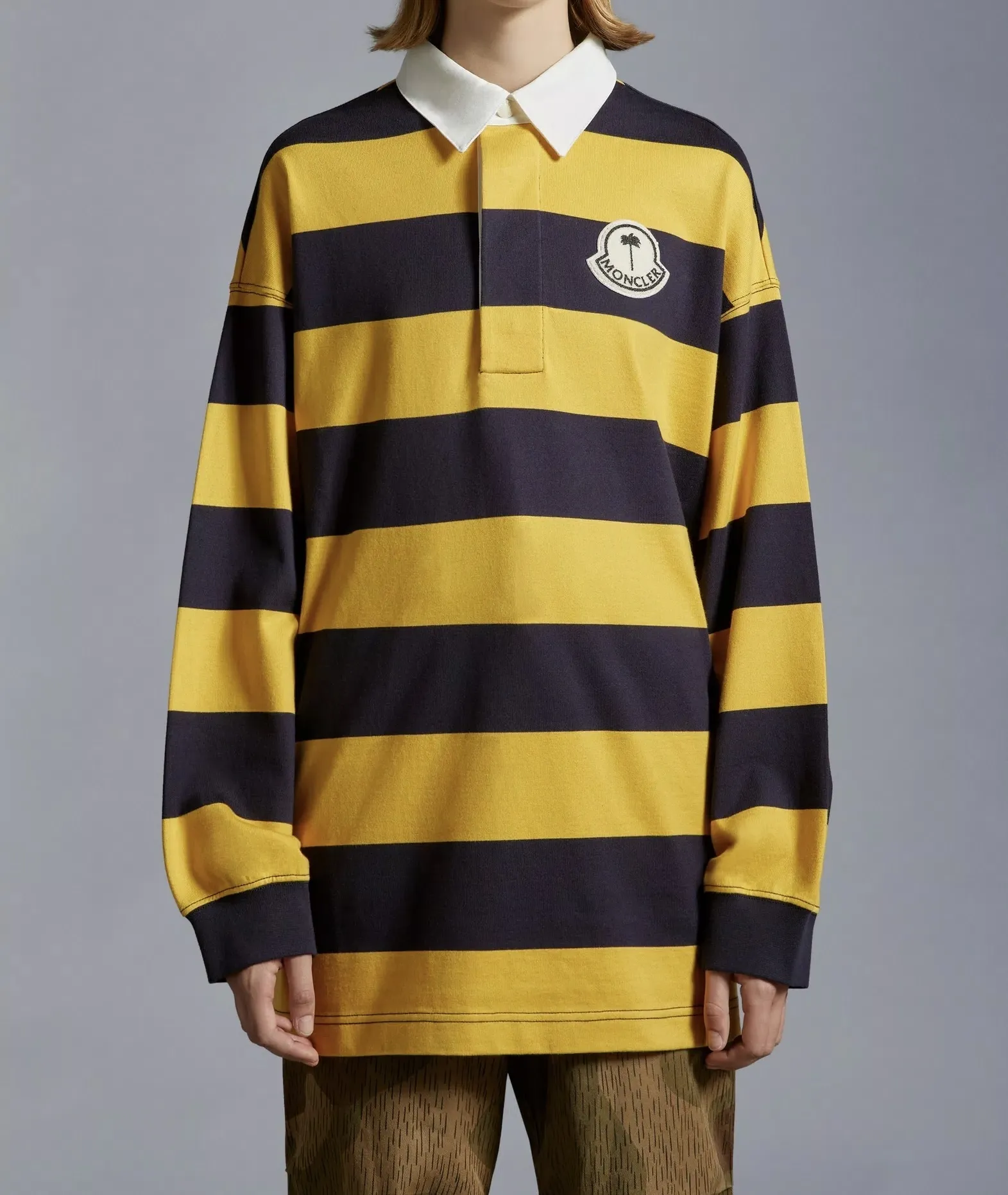 MONCLER  |Striped Long Sleeve Polo Shirt