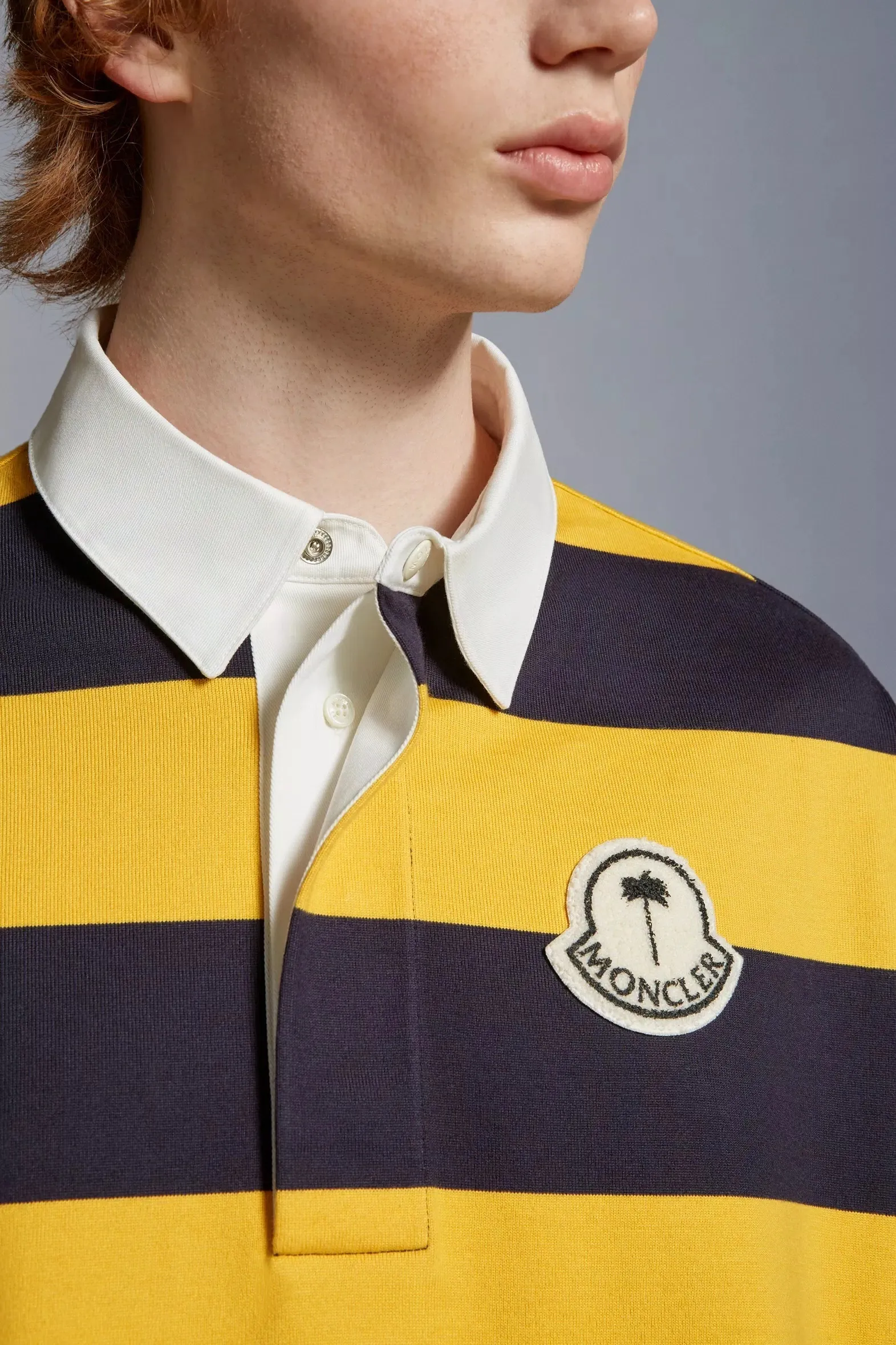 MONCLER  |Striped Long Sleeve Polo Shirt