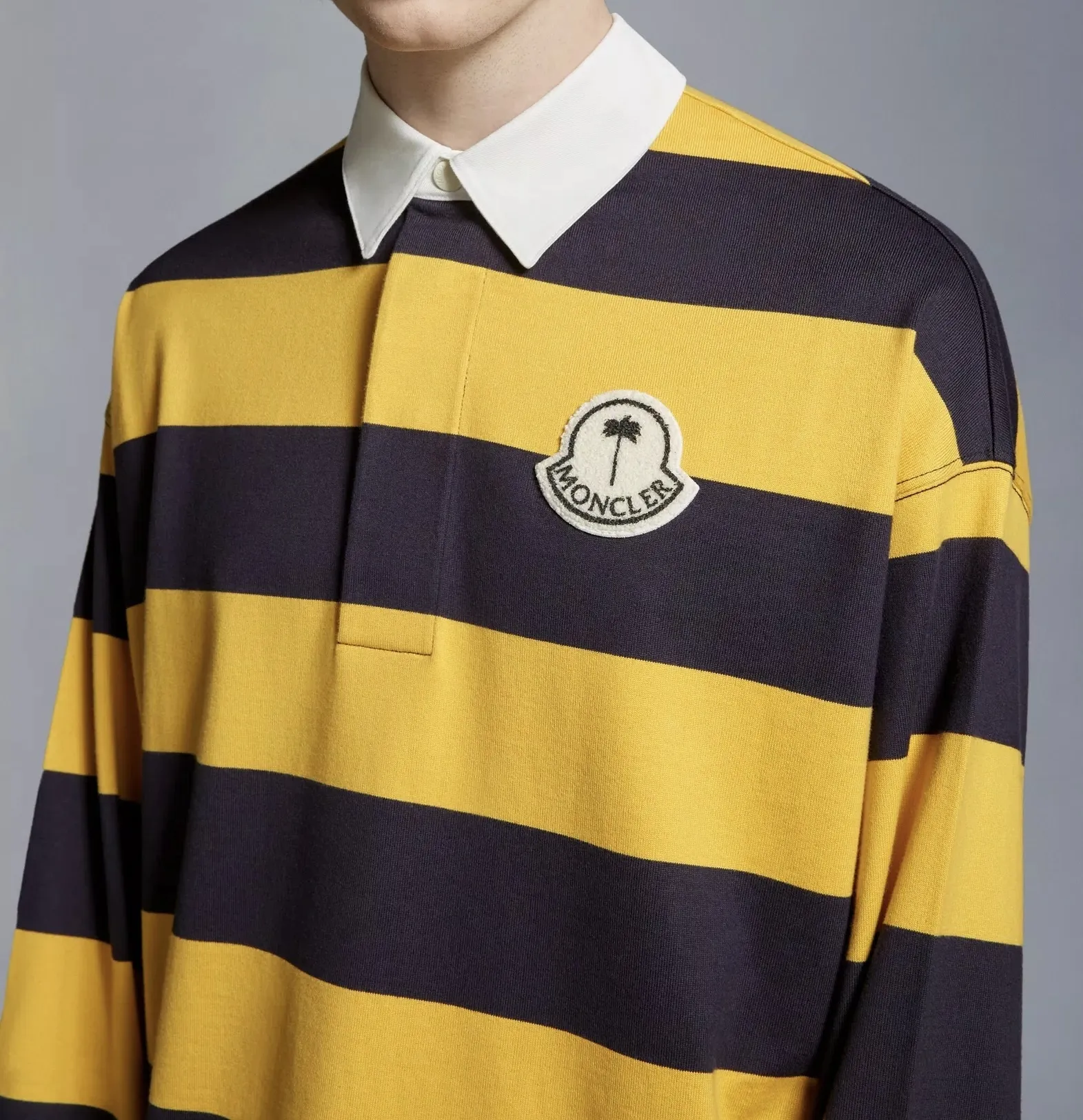 MONCLER  |Striped Long Sleeve Polo Shirt