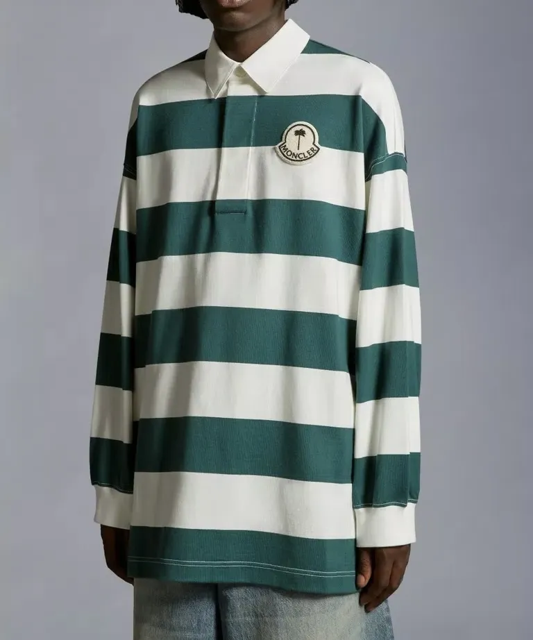 MONCLER  |Striped Long Sleeve Polo Shirt