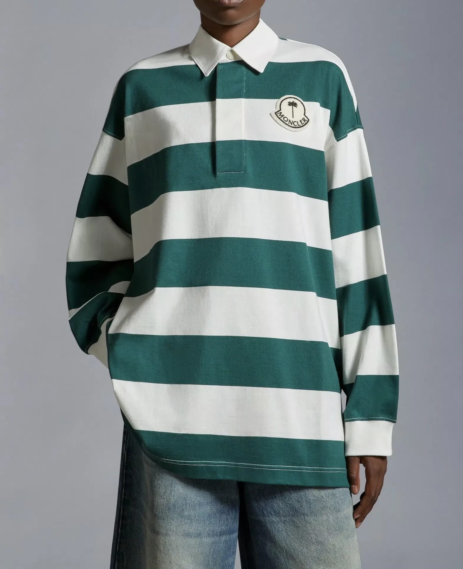 MONCLER  |Striped Long Sleeve Polo Shirt