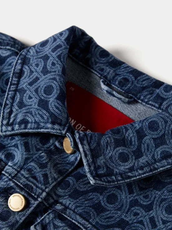 Monogram pattern denim jacket