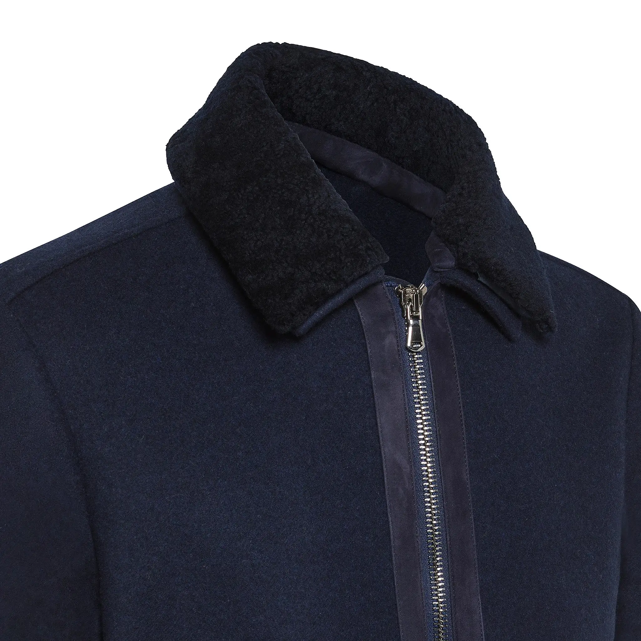 NADAL Bomber in Wool with Shearling Collar