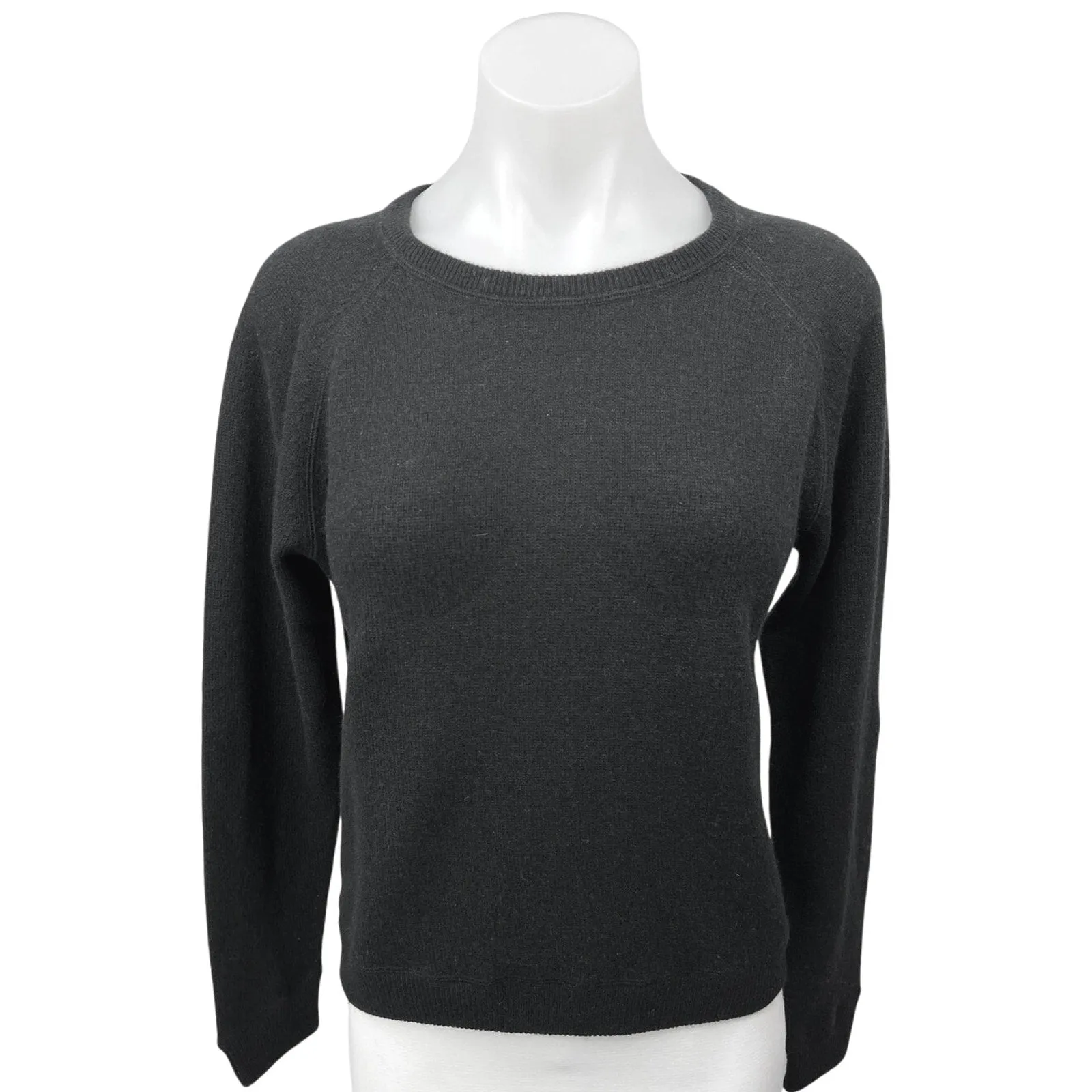 NAKEDCASHMERE Women's Black 100% Cashmere Crewneck Pullover Sweater Top Size L