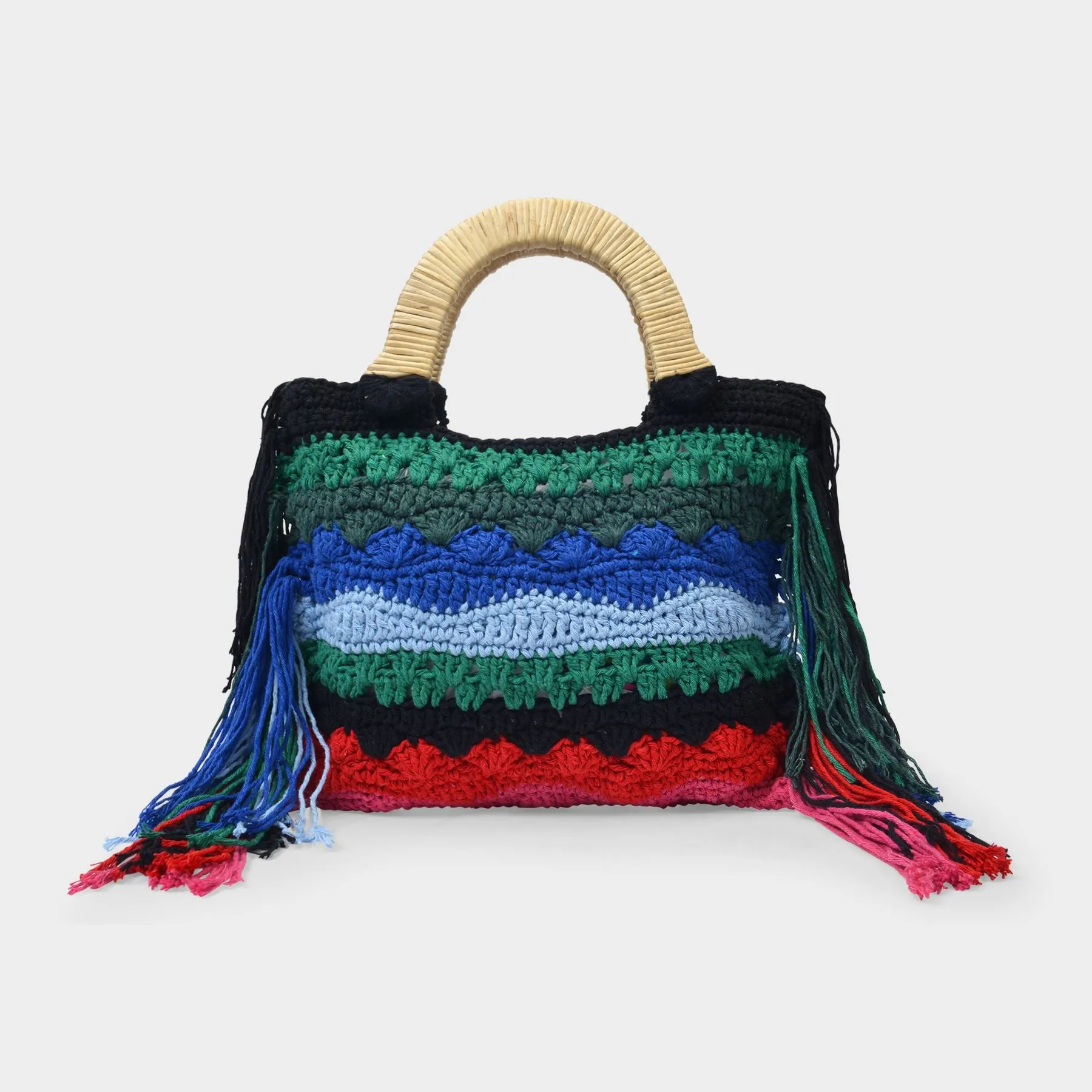 Nannacay  Vera Mini Tote Bag in Multicoloured Crochet