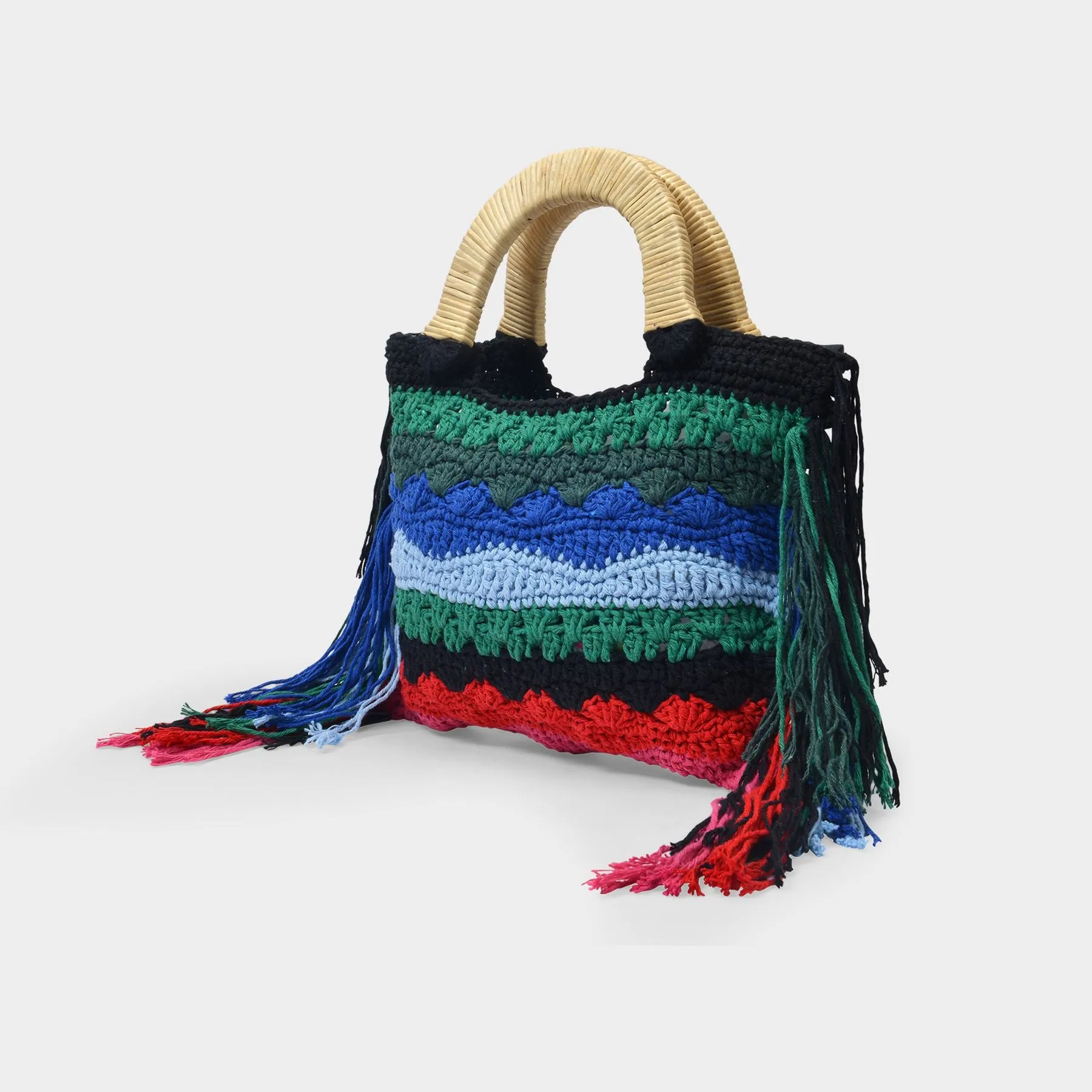 Nannacay  Vera Mini Tote Bag in Multicoloured Crochet