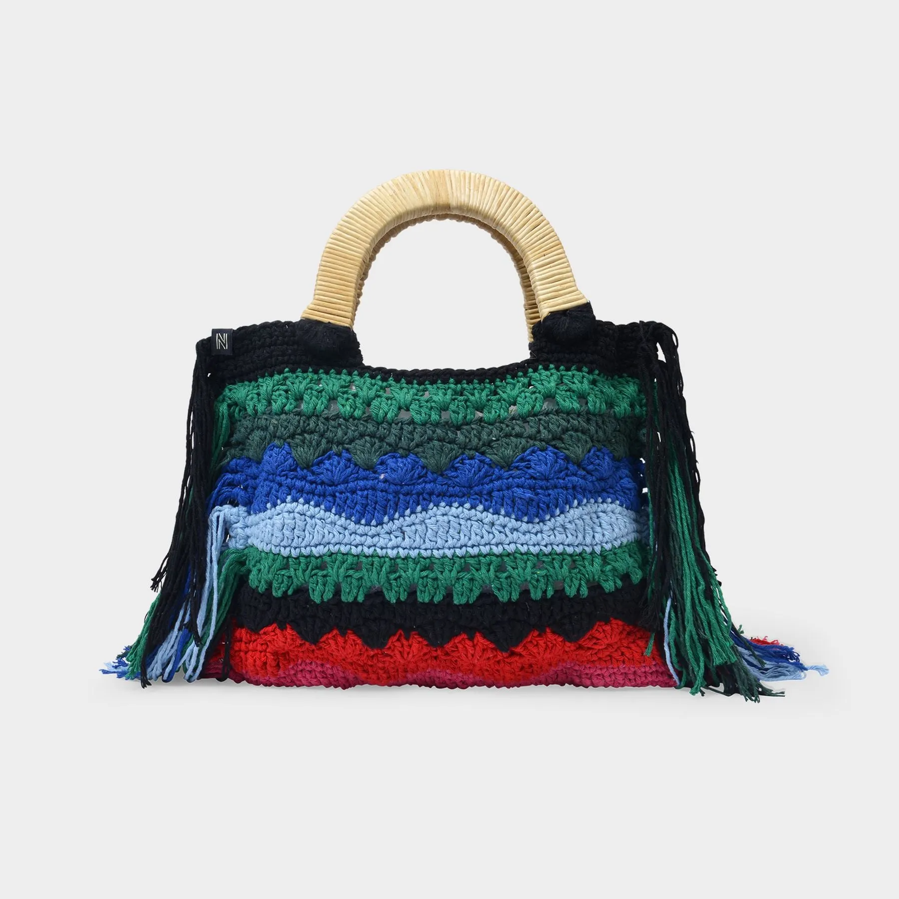 Nannacay  Vera Mini Tote Bag in Multicoloured Crochet