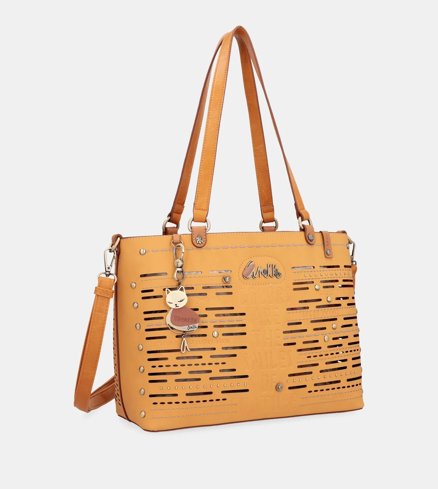 Nature Pachamama ochre large tote bag