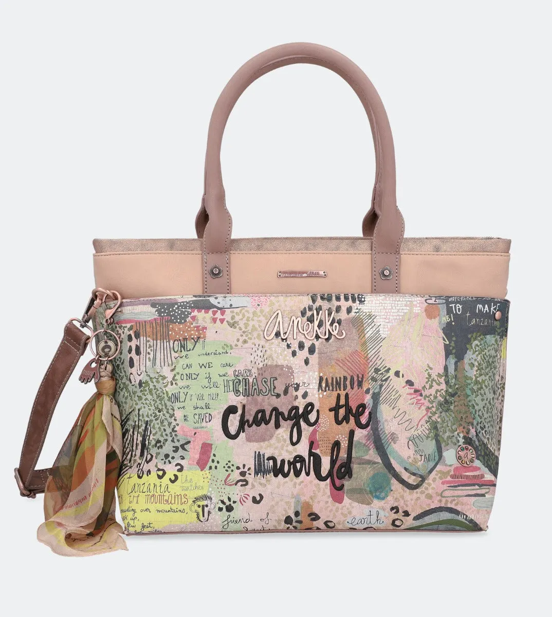 Nature printed tote bag