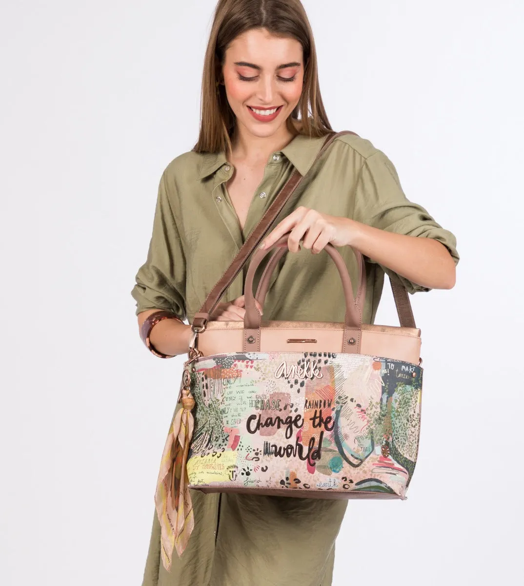 Nature printed tote bag