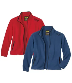 Pack of 2 Men's Microfleece Jackets - Full Zip