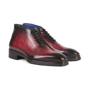 Paul Parkman 791BRD13 Men's Shoes Bordeaux Burgundy Calf-Skin Leather Ankle Boots(PM6263)