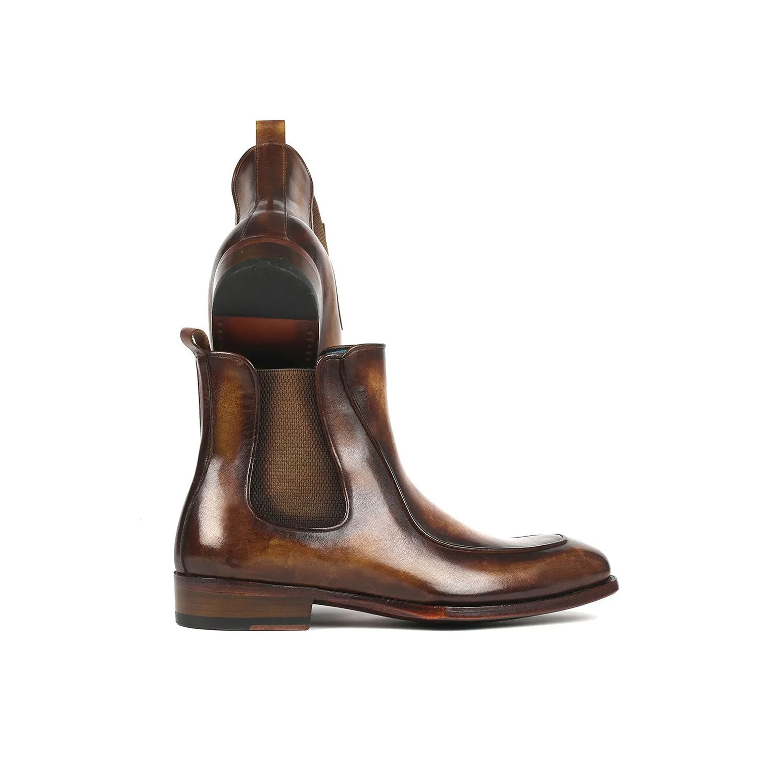 Paul Parkman BT822BRW Men's Shoes Brown Calf-Skin Leather Goodyear Welted Dress Chelsea Boots (PM6326)