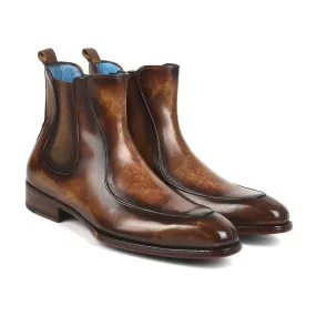 Paul Parkman BT822BRW Men's Shoes Brown Calf-Skin Leather Goodyear Welted Dress Chelsea Boots (PM6326)