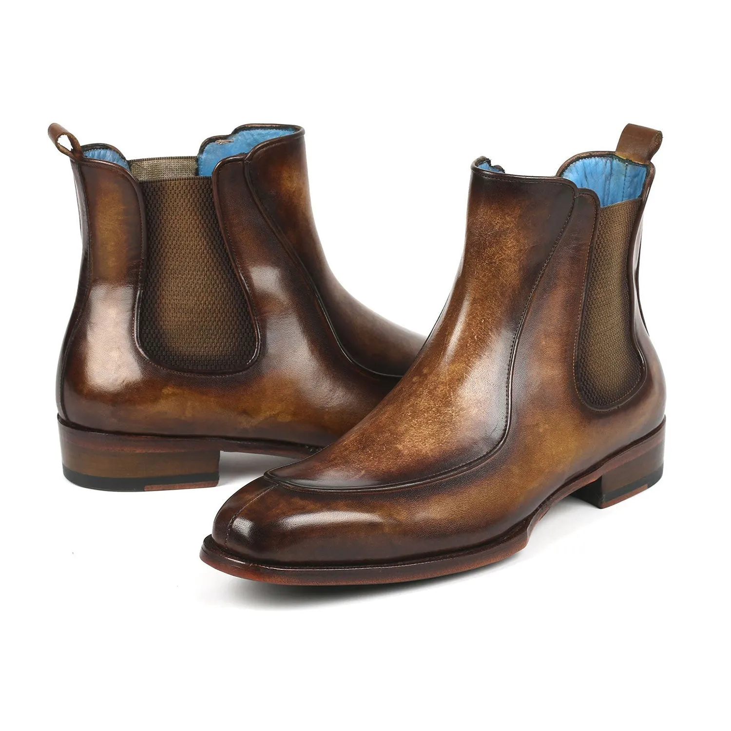 Paul Parkman BT822BRW Men's Shoes Brown Calf-Skin Leather Goodyear Welted Dress Chelsea Boots (PM6326)