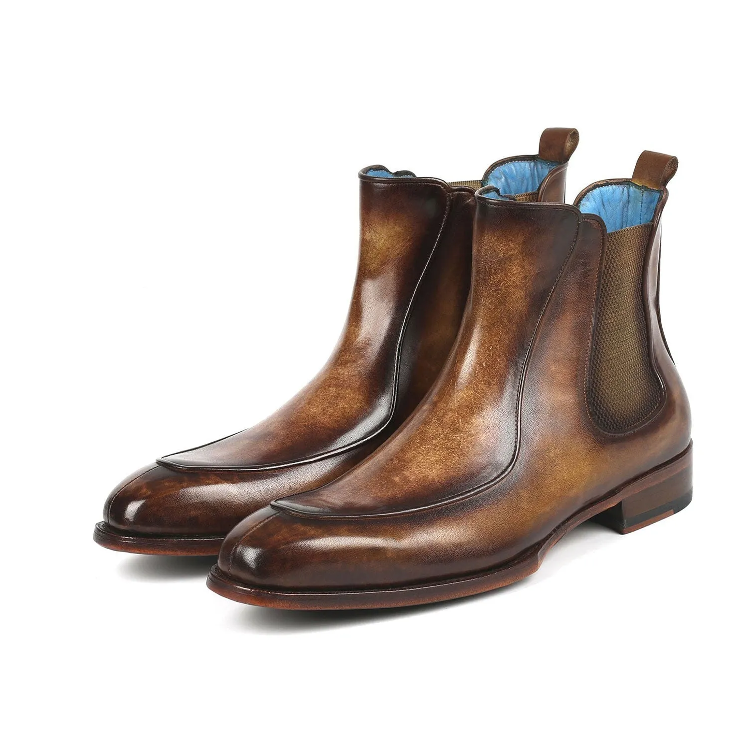 Paul Parkman BT822BRW Men's Shoes Brown Calf-Skin Leather Goodyear Welted Dress Chelsea Boots (PM6326)