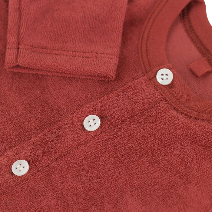 Petit Bateau Baby Terry Cardigan Umber Red