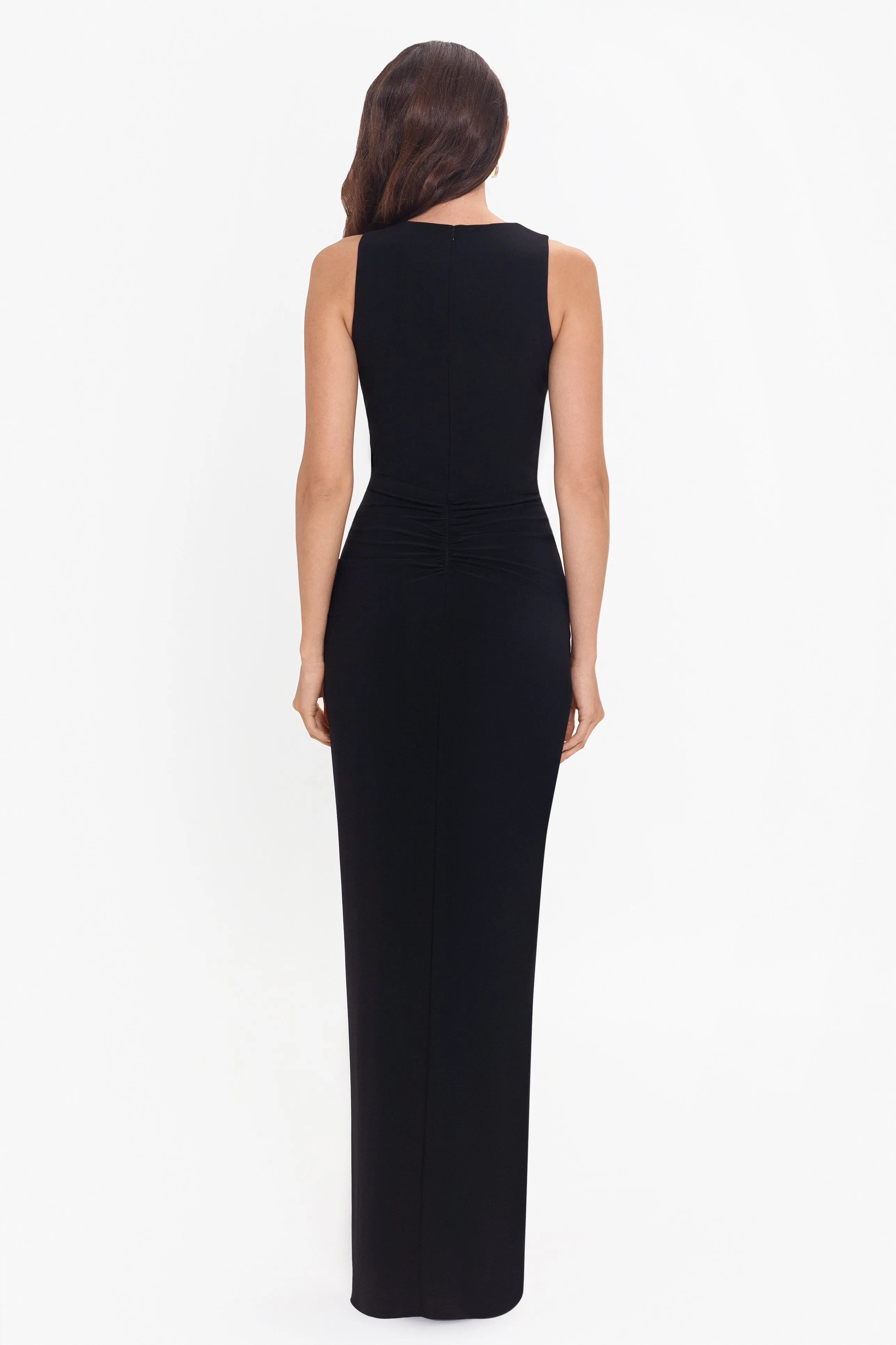 Petite Bobbi Ruffled V-Neck Gown