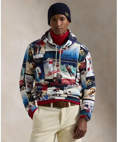 Polo Ralph Lauren Men's Patchwork-Ski-Print Fleece Hoodie