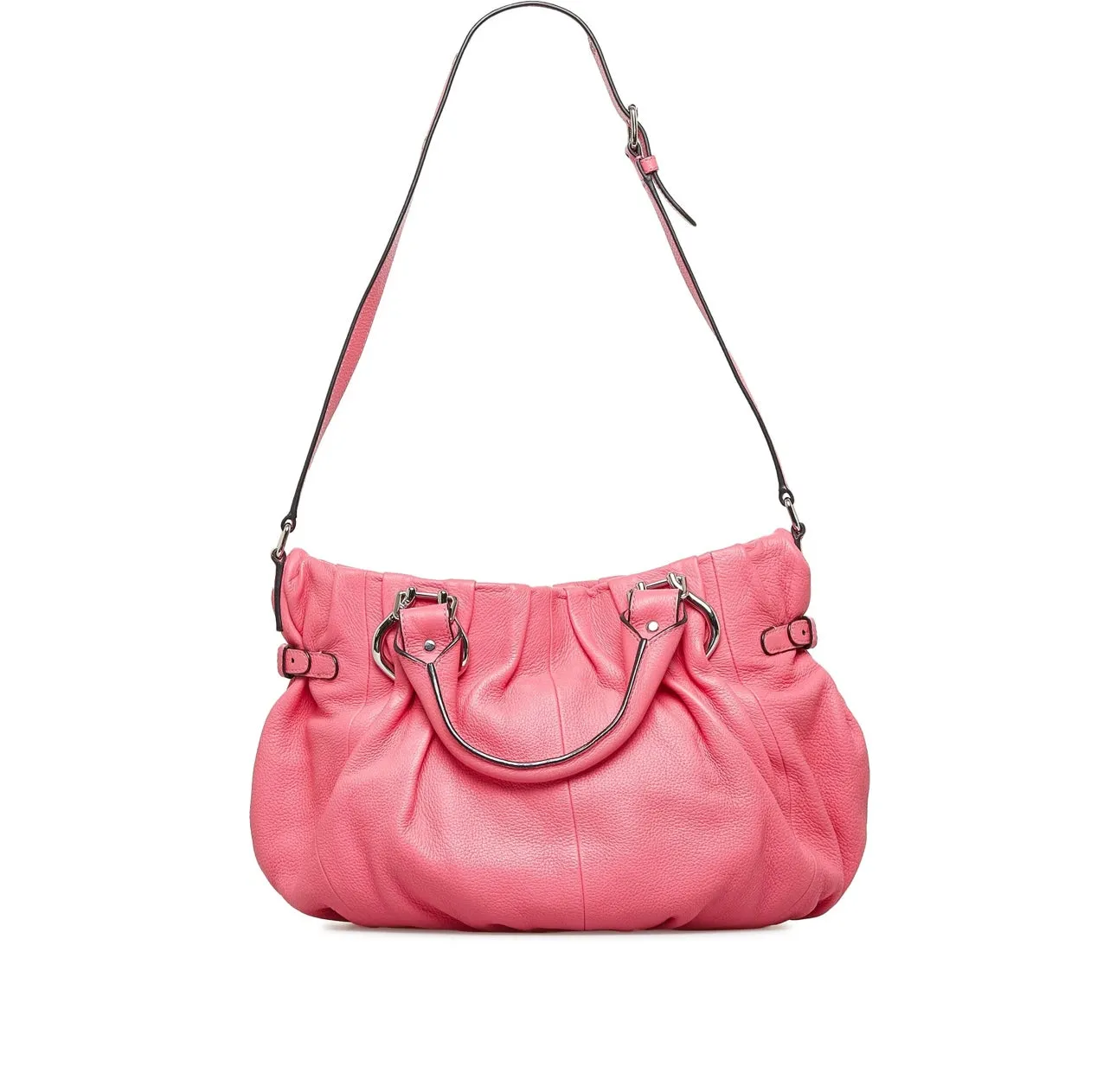 Pre-Owned Authentic Celine Leather Satchel-Pink