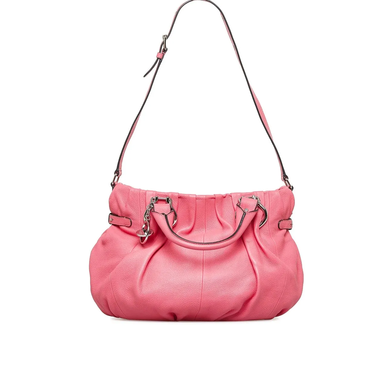 Pre-Owned Authentic Celine Leather Satchel-Pink