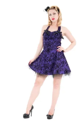 Purple Barb Wire Rose Mini Dress