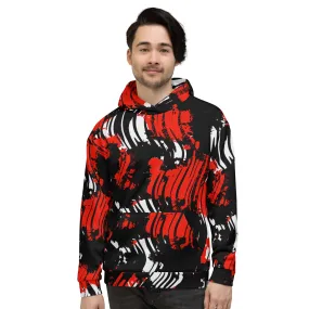 Red Splatter Rave Zebra Pullover Hoodie