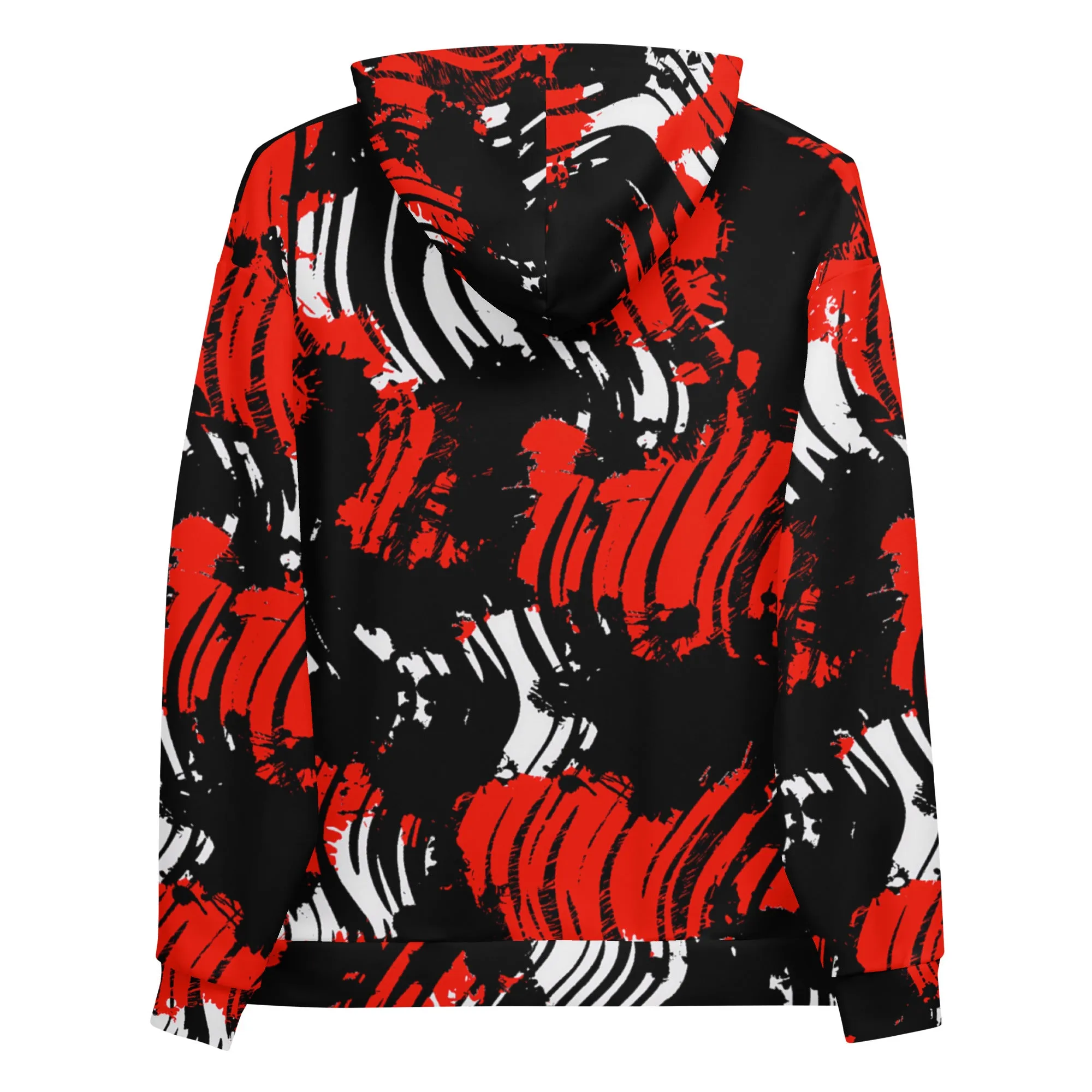 Red Splatter Rave Zebra Pullover Hoodie