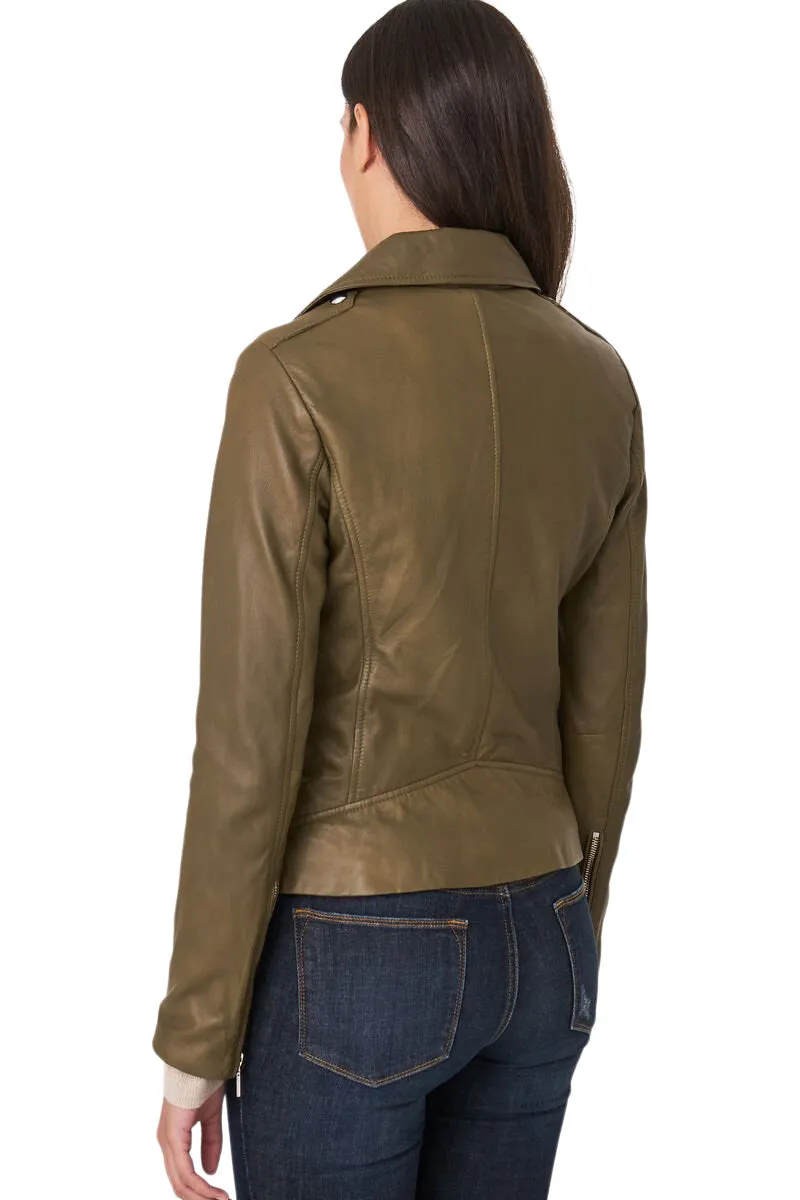 Repeat Cashmere Leather Moto Jacket