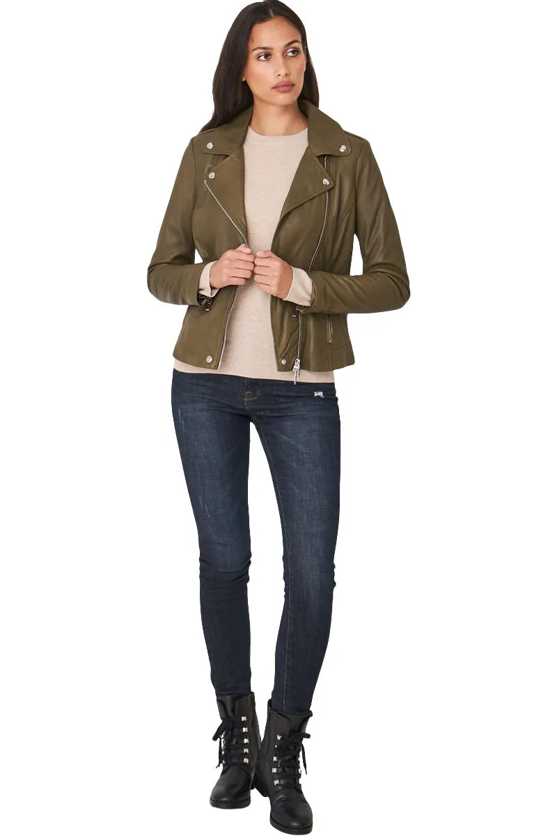 Repeat Cashmere Leather Moto Jacket