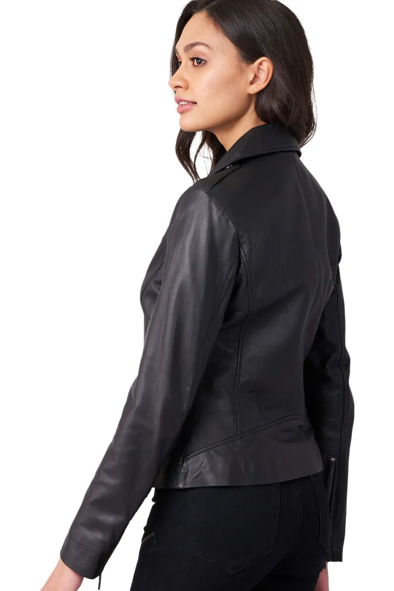 Repeat Cashmere Leather Moto Jacket