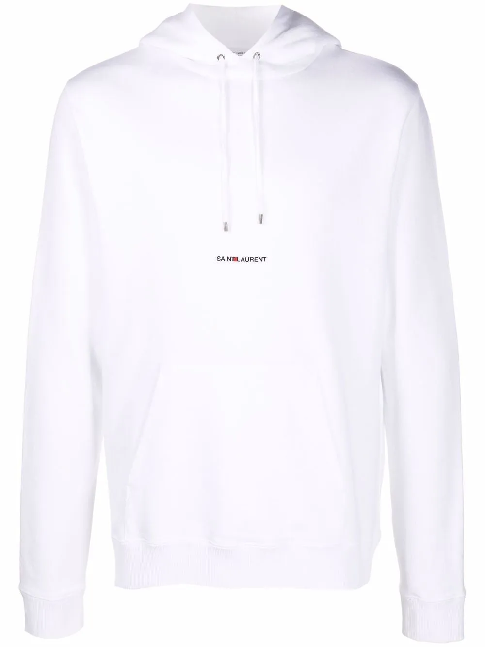 Saint Laurent logo-print hoodie blanc