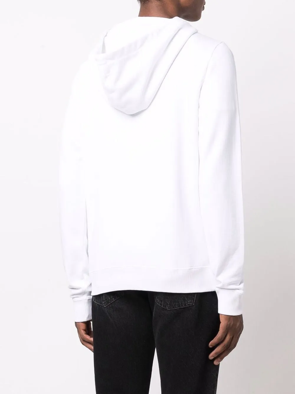 Saint Laurent logo-print hoodie blanc