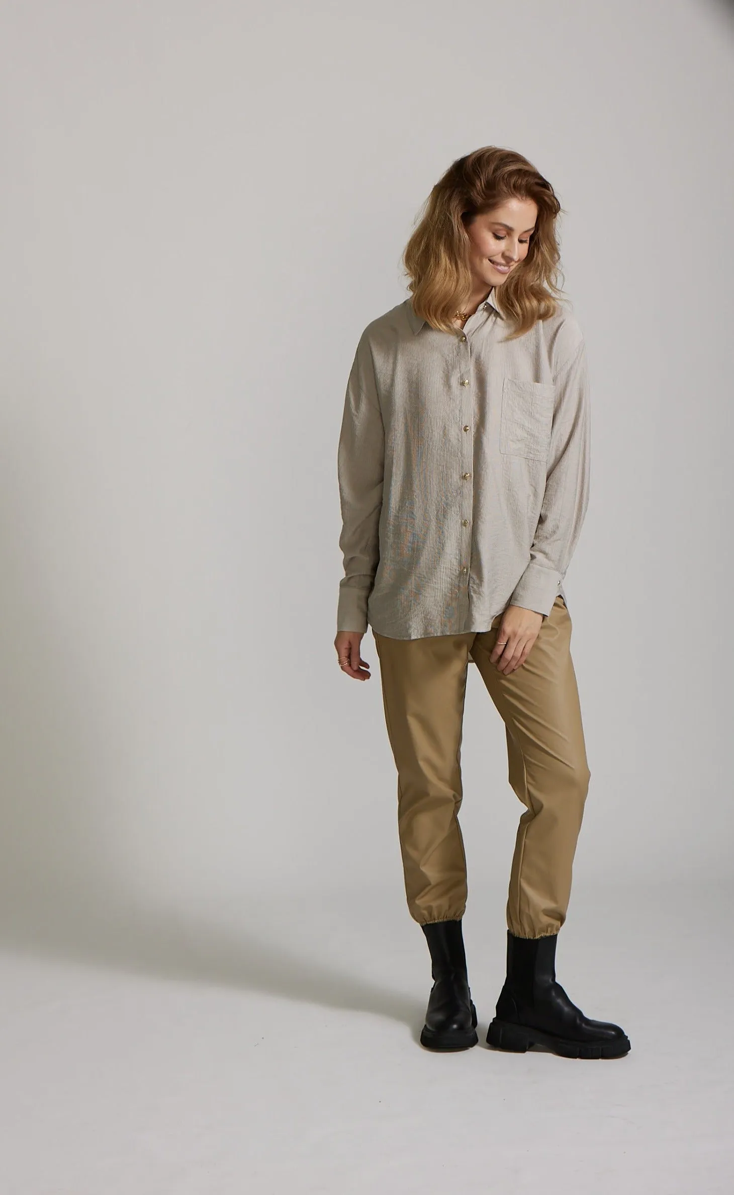 Sam Shirt - Taupe Stripe