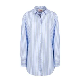 SHIRT BRIGITTE Woman Cotton Stripes Light Blue 