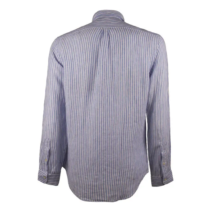 SHIRT LINEN STRIPED Man Blue White