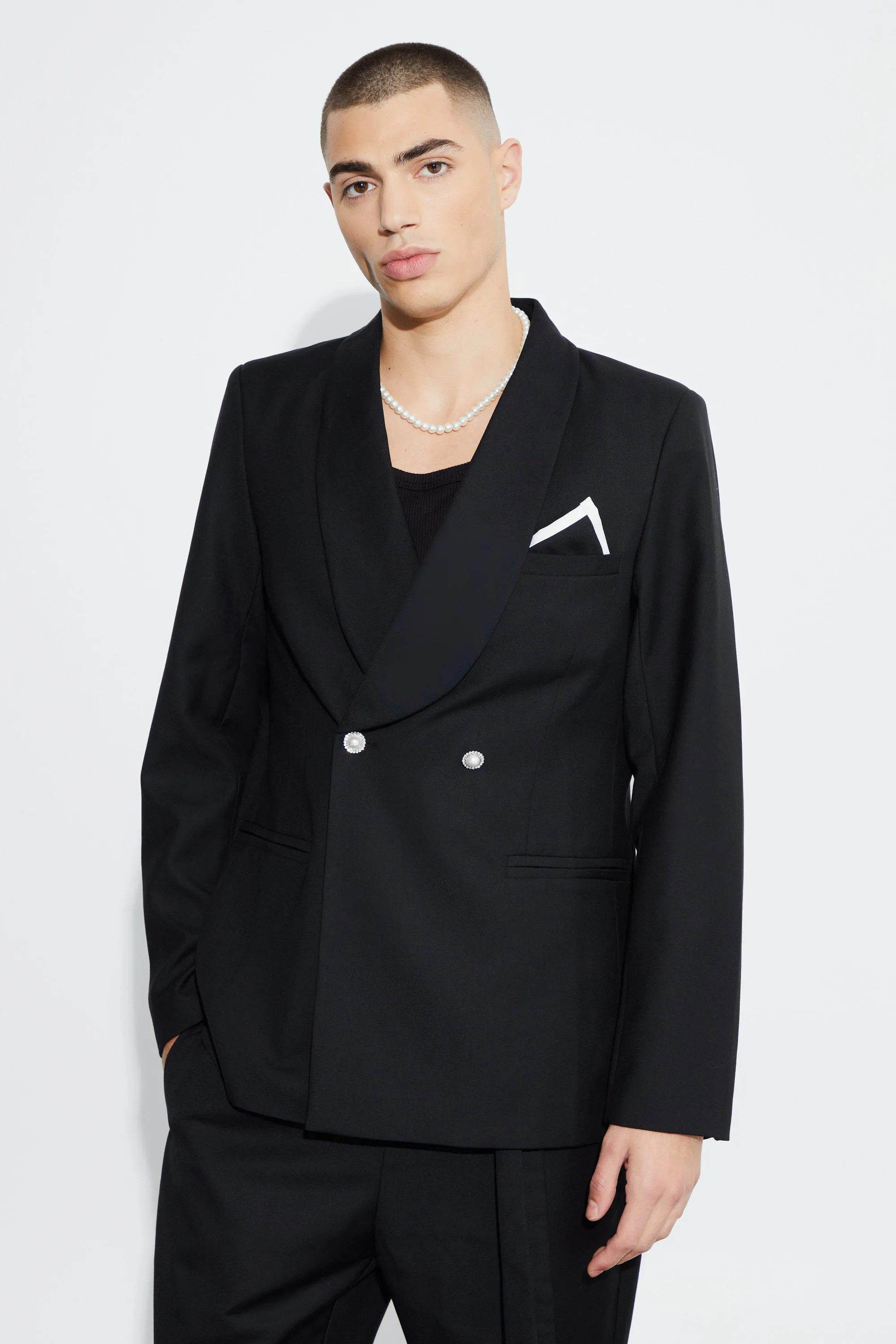 Slim Fit Blazer With Embellished Buttons