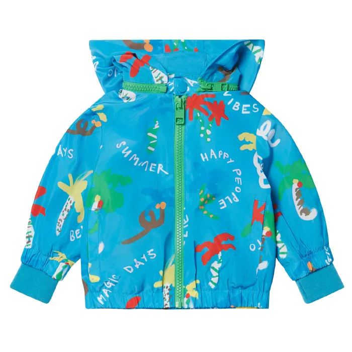 Stella McCartney Baby Good Vibes Jacket Blue Palms Print