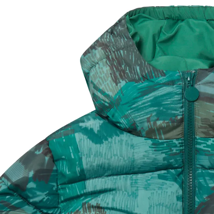 Stella McCartney Child Puffer Jacket Green Scribble Print