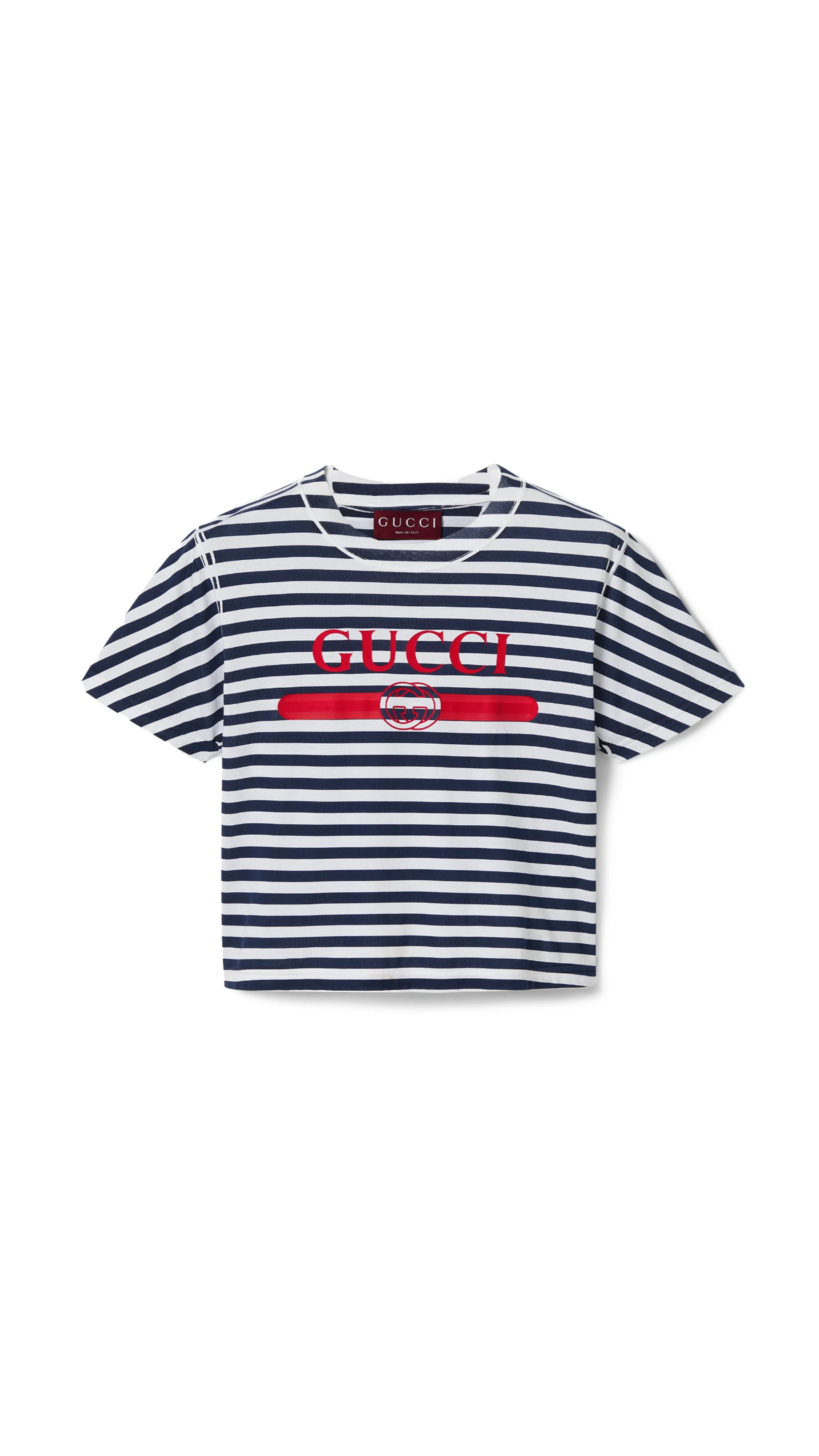 Striped Cotton Jersey T-shirt - White/Navy