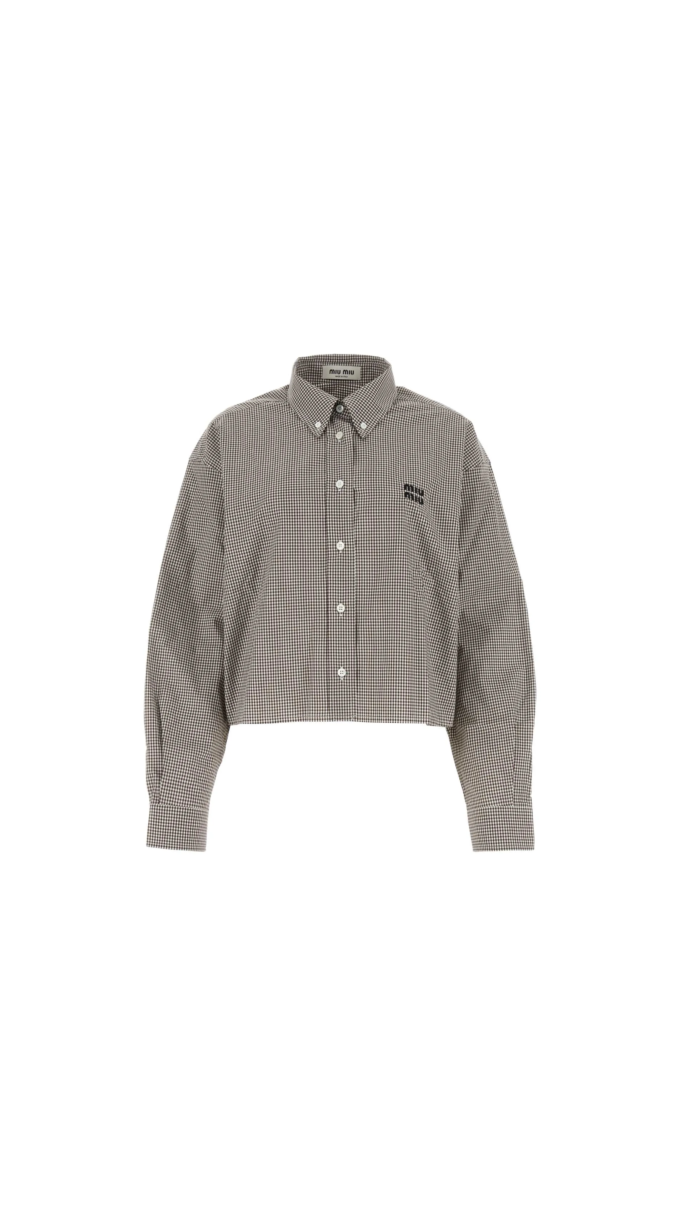 Striped Cotton Shirt - Grey/White