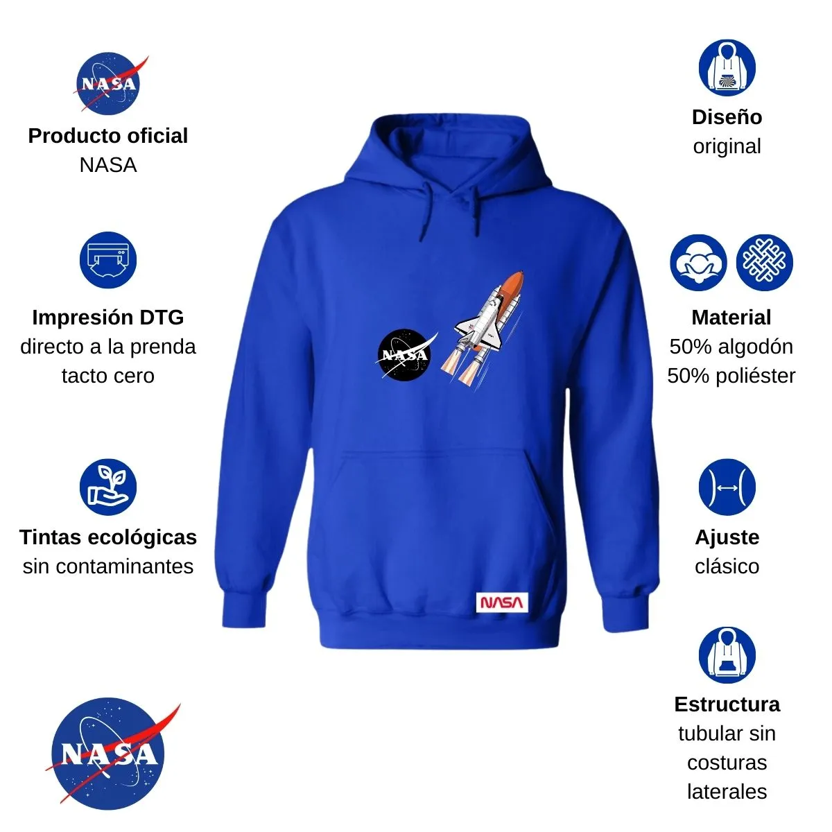 Sudadera para Mujer Hoodie Nasa Transbordador