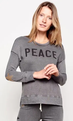 Sundry Peace Hi Low Crew Sweater