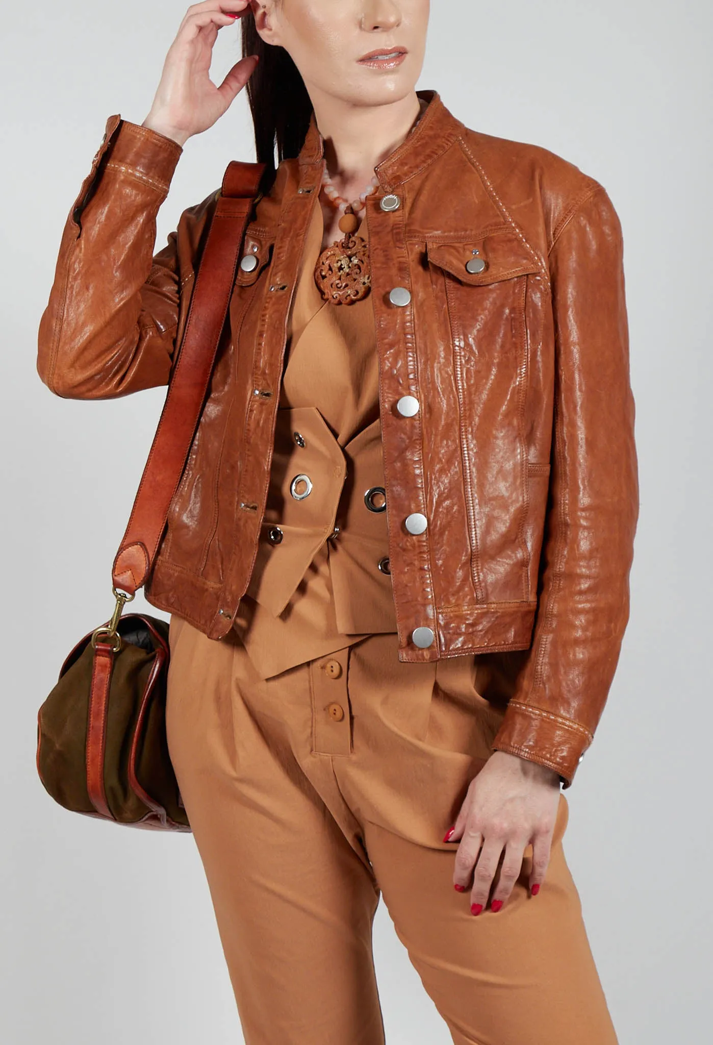 Suspense Leather Jacket in Brown