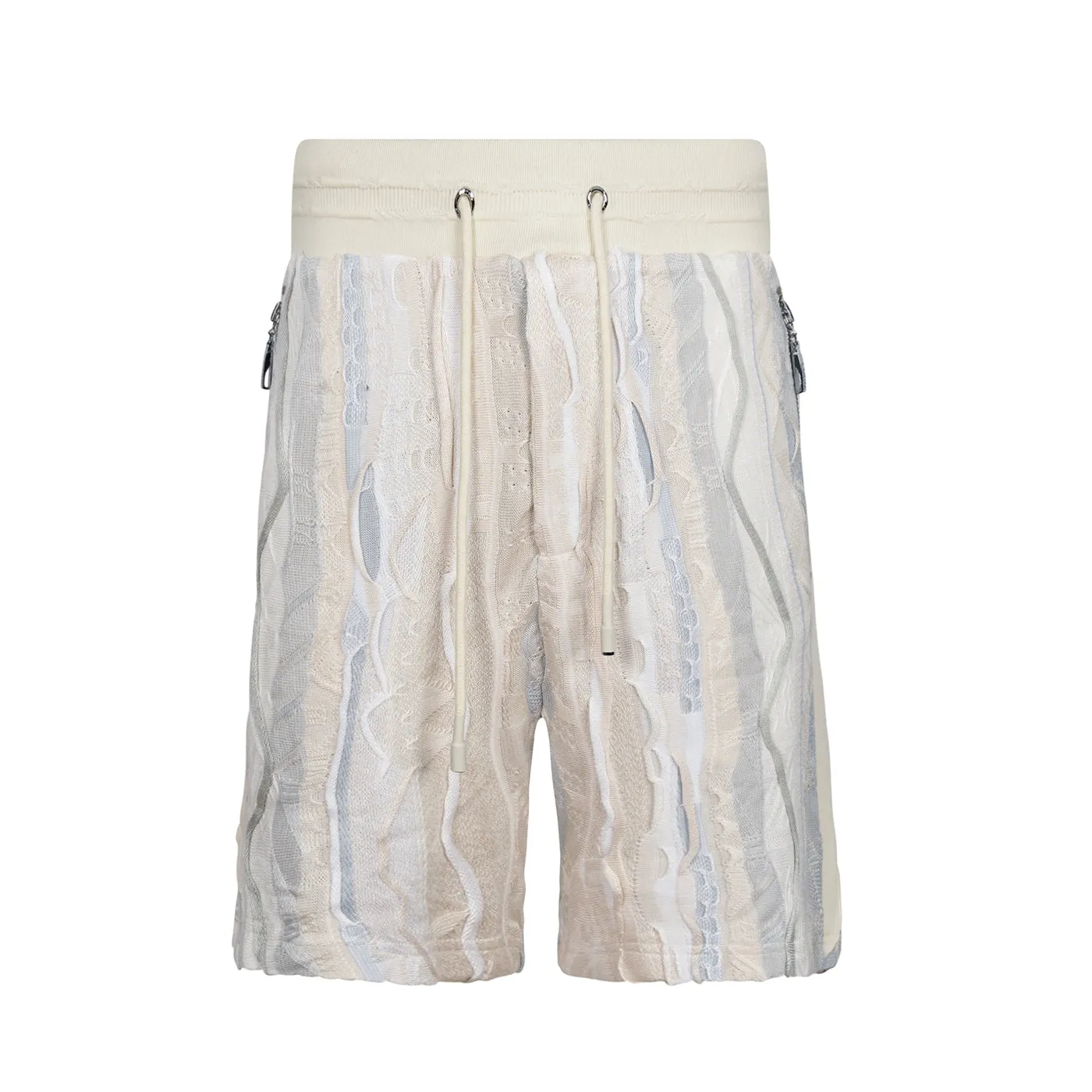 Sweater Pieced Fleece Shorts - Ivory Mist