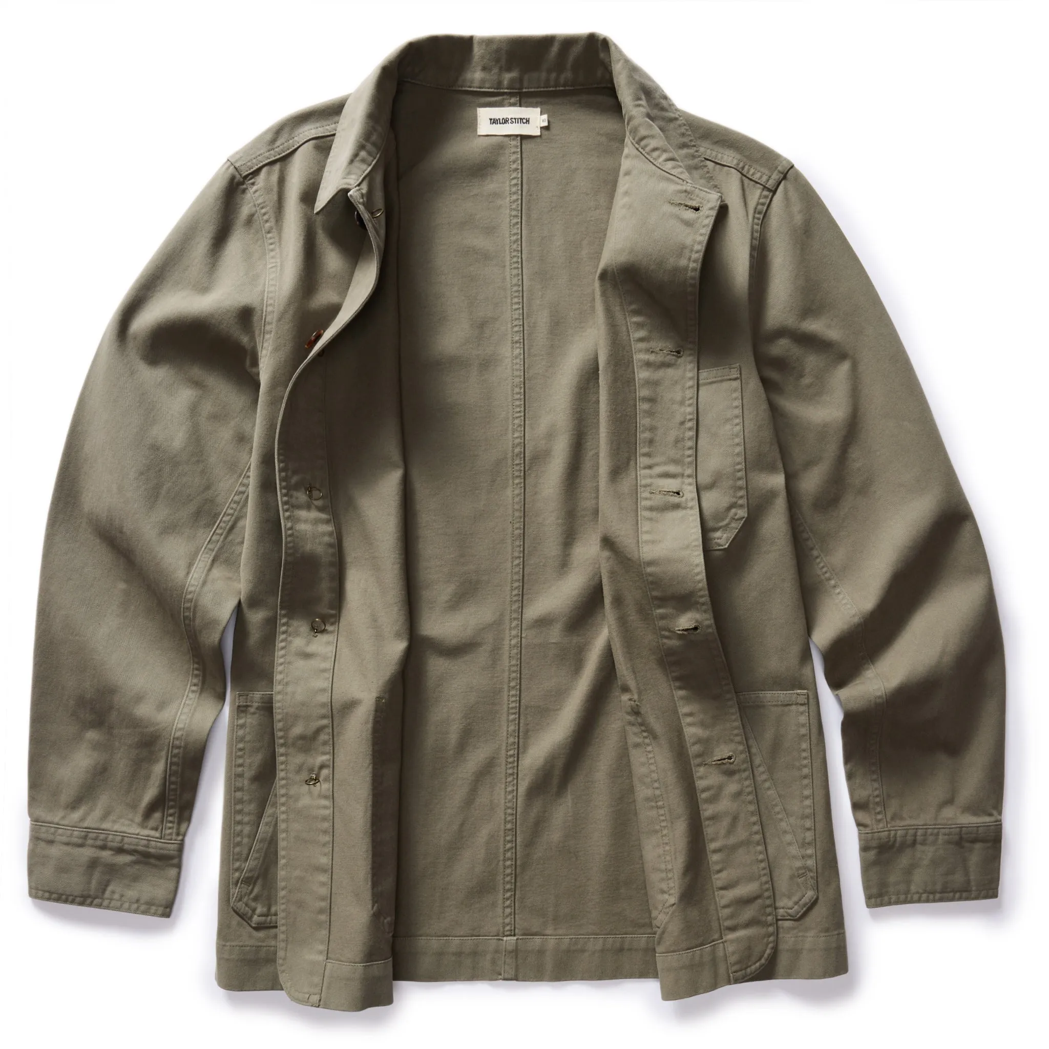 The Ojai Jacket in Organic Smoked Olive Foundation Twill