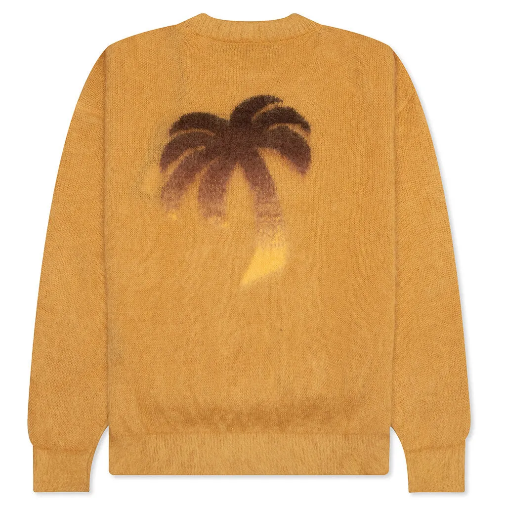 The Palm Sweater Intarsia - Beige/Yellow