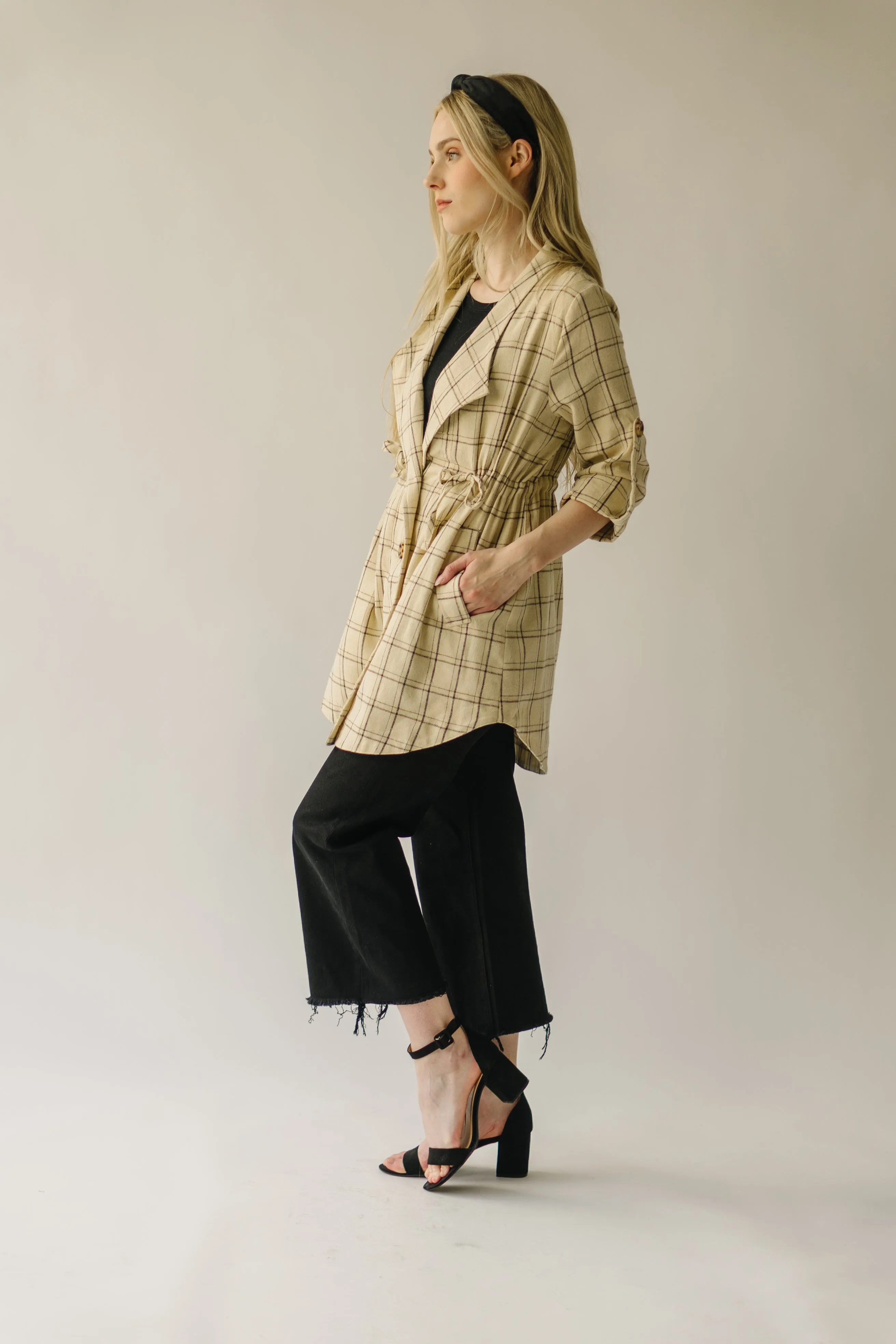 The Severson Plaid Blazer in Sand